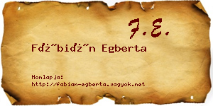 Fábián Egberta névjegykártya