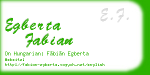 egberta fabian business card